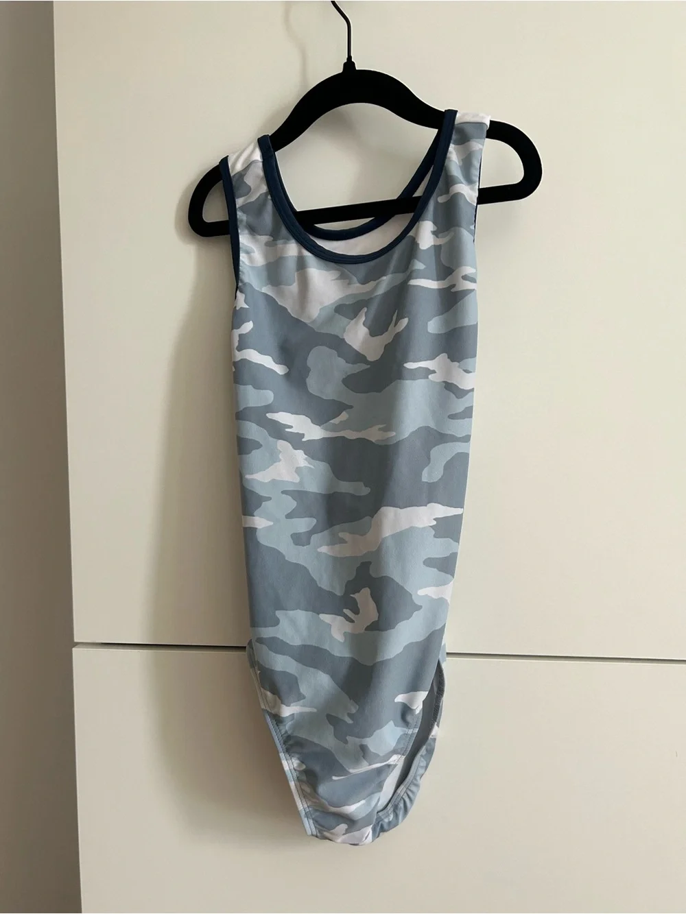 Destira Blue Camo Sleeveless Dance or Gymnastics Leotard - Size CM